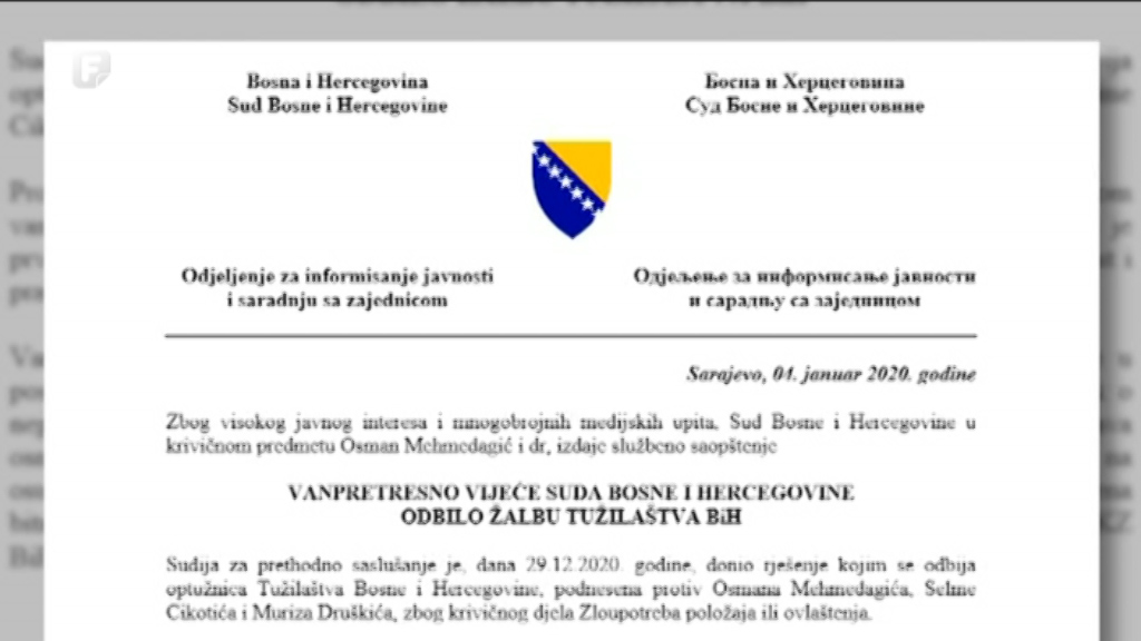 Sud BiH odbio optužnicu protiv Osmanagića, Cikotića i Druškića
